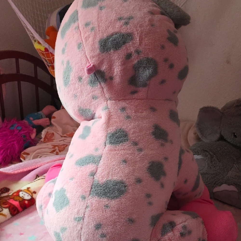 Big Pink and Gray Pig Plush Toy - Picture 6 of 9